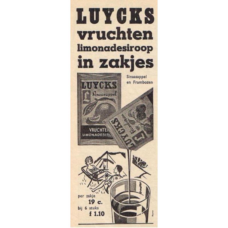 reclame (1962) Luycks vruchten limonadesiroop