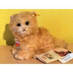 Origineel Steiff Whiskas rood katje/kitten zo goed als nieuw