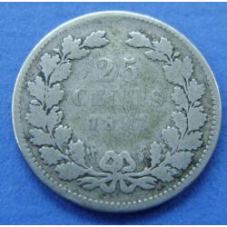 Zilveren kwartje, 25 cent, 1893 Wilhelmina