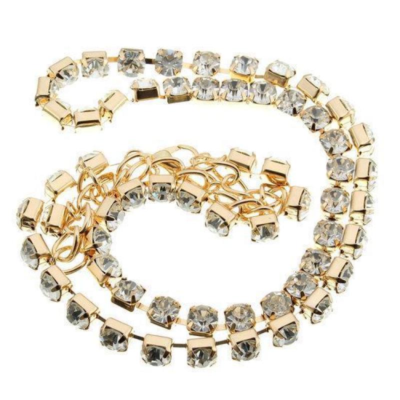 Lady's Sexy Crystal Belt Belly Waist Chain Necklace Body ...