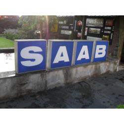 Saab of Baas grote orginele vintage Lichtreclame