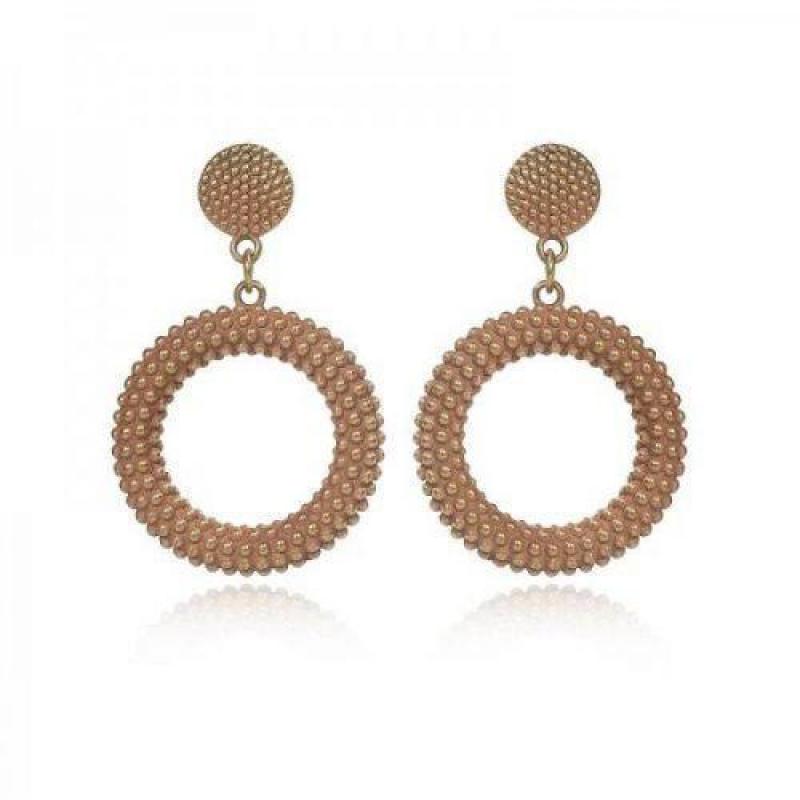 Brown Ring Earrings - Oorbellen #16