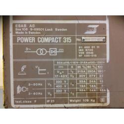 Esab Power Compact 315 Mig Lasapparaat Laspost