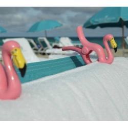 Flamingo badlaken clips, party home Hawaii beach decoratie