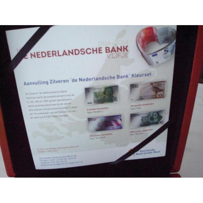 Nederlandsche Bankzilveren Kleurset 2014 + Aan Vullingsset.