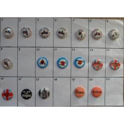 Buttons: Vespa, Mods, Lambretta