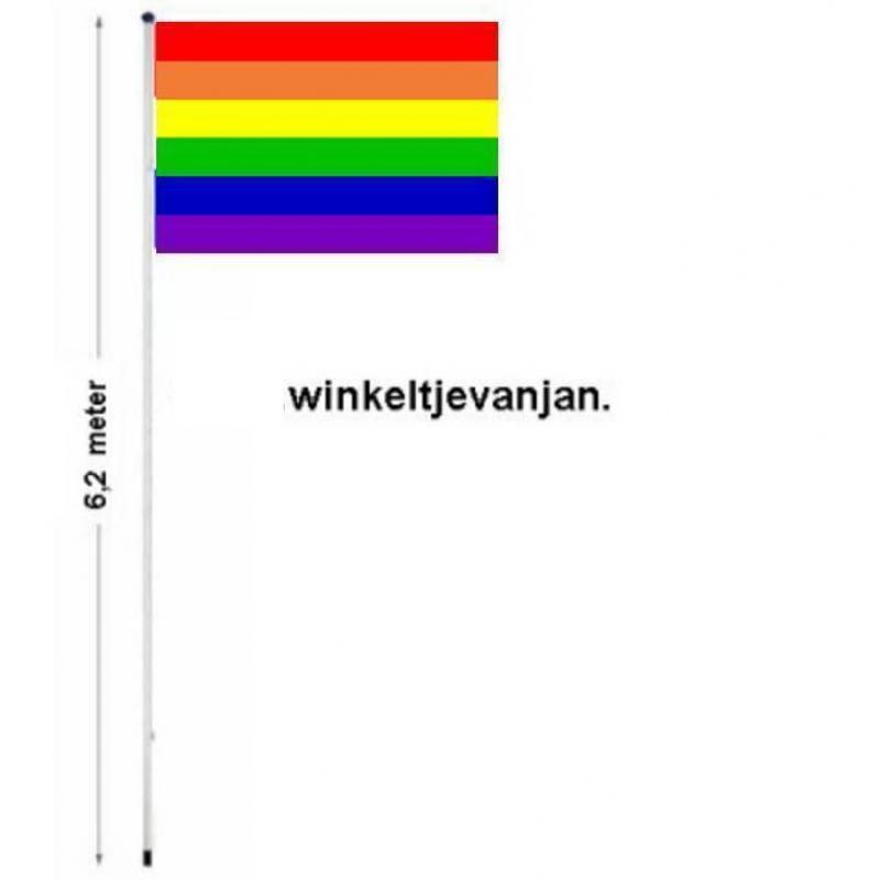 Coming Out Day gemeentehuis regenboog premium vlag