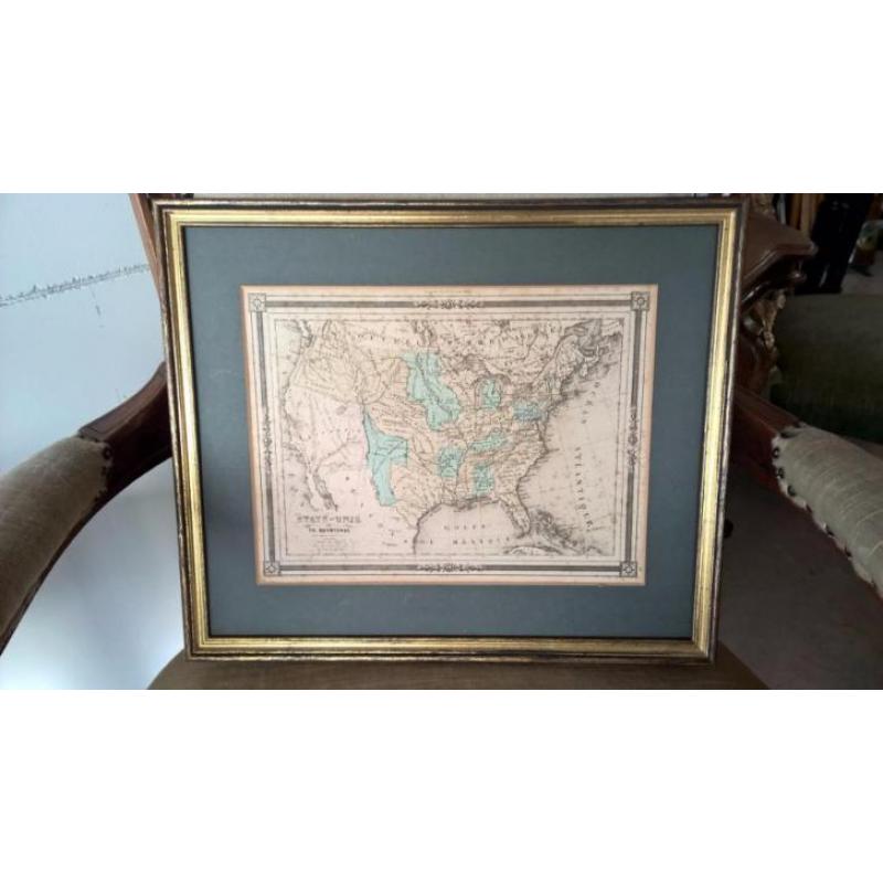 Antieke landkaart van Noord-Amerika
