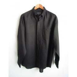 Zwart linnen overhemd van Daniel Hechter - mt XL