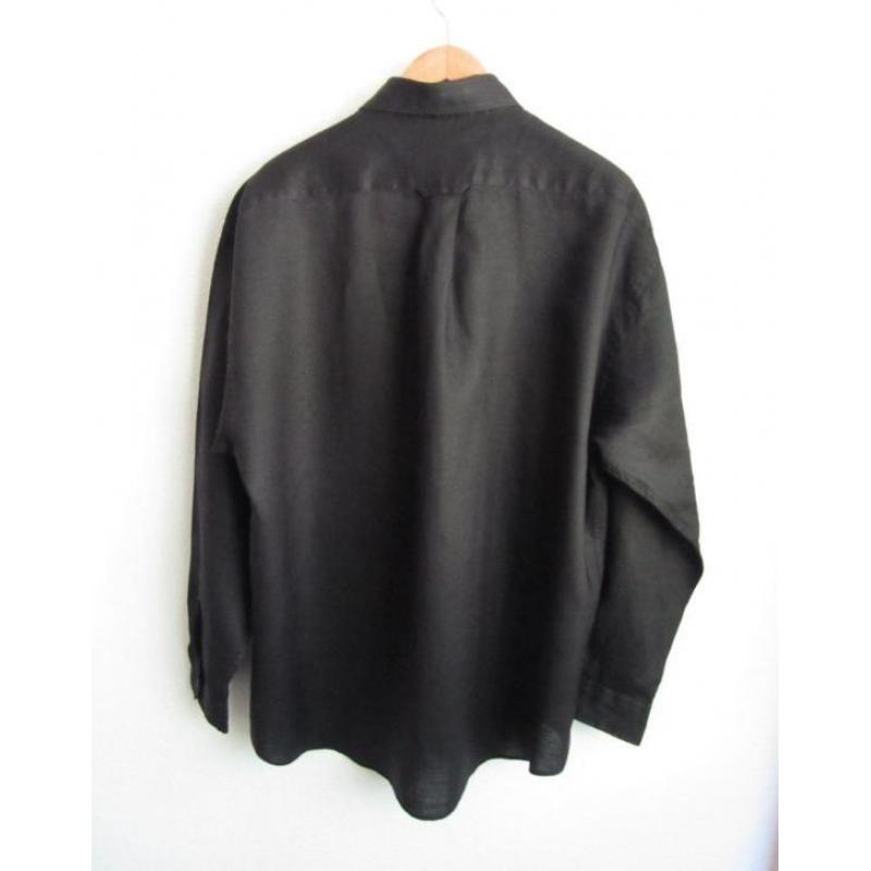 Zwart linnen overhemd van Daniel Hechter - mt XL