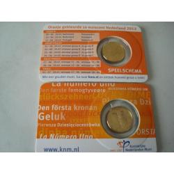 Coincard 10 euro cent Oranje 2012 + 2014 Geluksdubbeltje.