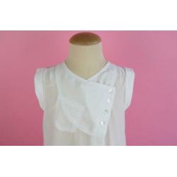zgan Creamie asymmetrische transparante blouse ecru maat 122