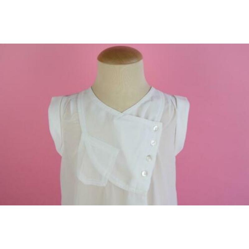 zgan Creamie asymmetrische transparante blouse ecru maat 122