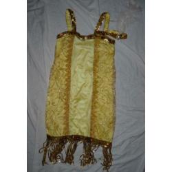 Leuke geel/gouden 20's/MAFFIA/CHARLESTON jurk + haarband (1)