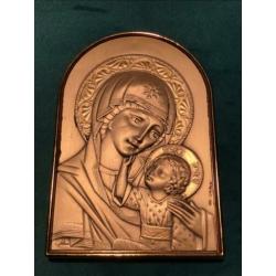 Zilveren icoon Maria