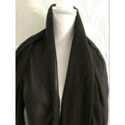 Polyester sjaal - zwart - 62x194 cm