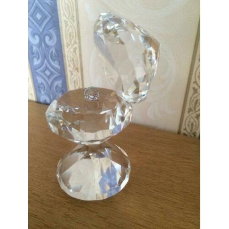 Kristal schelp met kristal glazen geslepen parel kunstobject