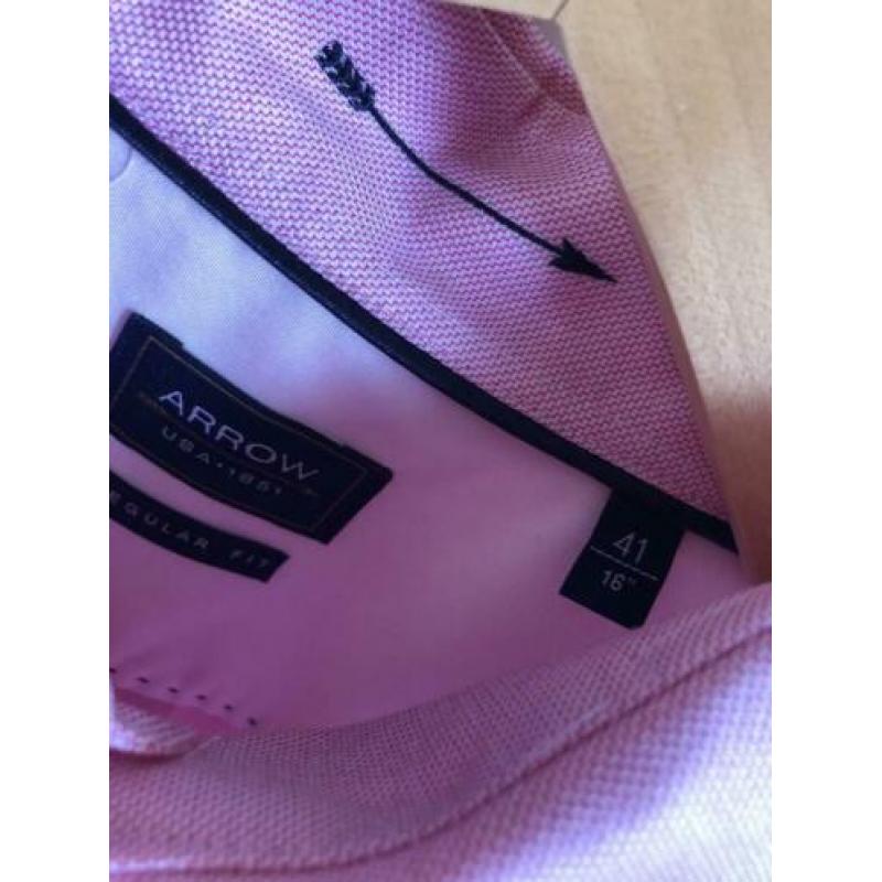 Arrow nieuw roze overhemd regular fit maat 41 / 16