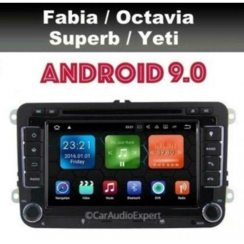 Skoda Fabia Yeti Octavia navigatie android 9.0 dab+ carkit