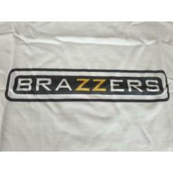 Brazzers; Wit T-shirt, 100% Katoen, Maat: XL. (pornosite)