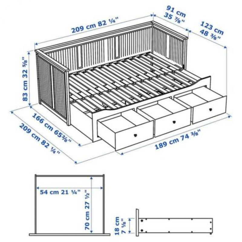 IKEA Hemnes bed (bedbank, 1 persoons of 2 persoons)