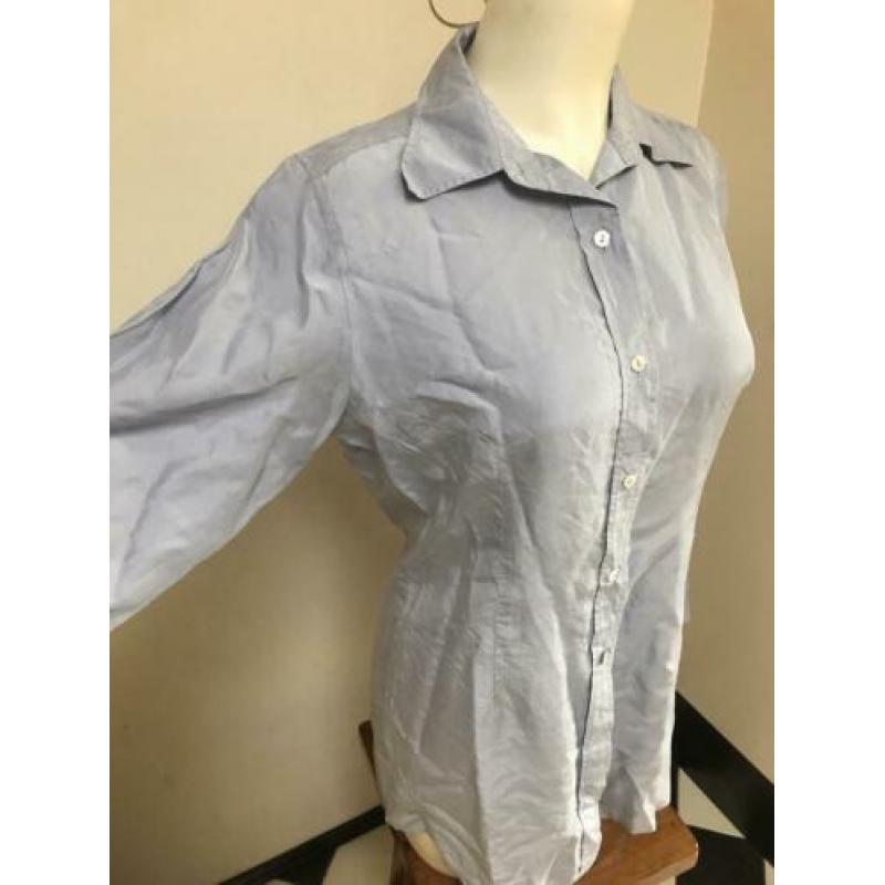 Amici lichtblauw zijde lange blouse 38 pastel
