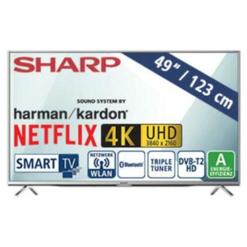 4K led smart tv Sharp met doos 49 inch