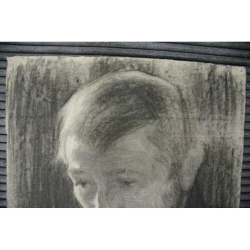 Jan Toorop - houtskool tekening op papier (portret) 40 x 31