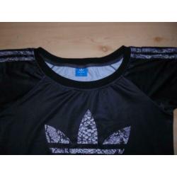 Adidas shirt dames kleur zwart mt XL, VALT ALS - L.