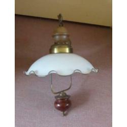 Klassieke wit glazen ronde hanglamp 34 cm doorsnede