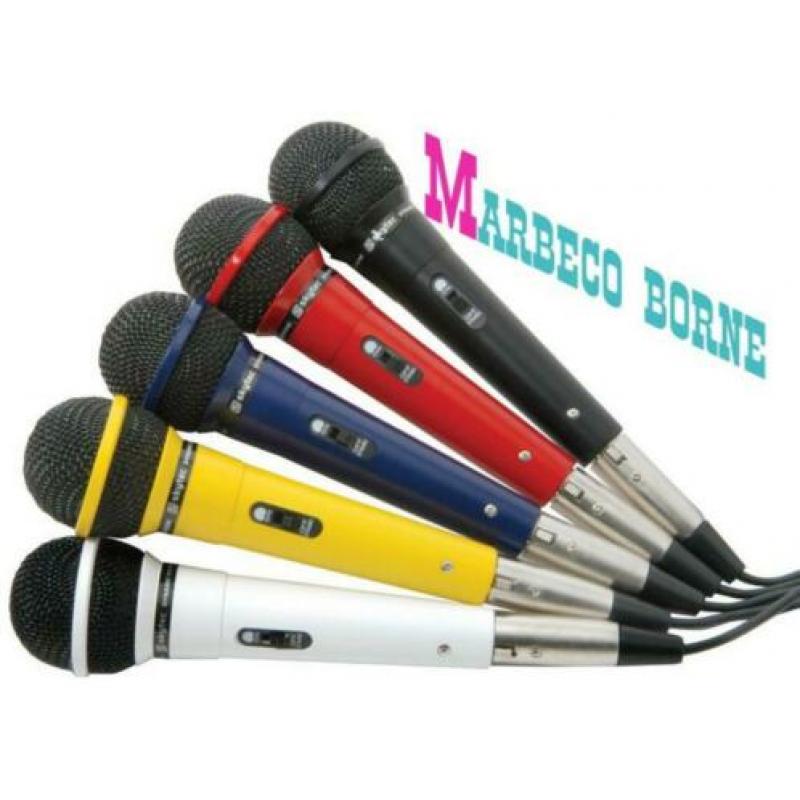 Microfoon dynamisch set van 5 stuks met XLR kabel, Colors