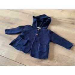 Z.g.a.n. Donkerblauw vestje van Zara, tricot, maat 56 / 62