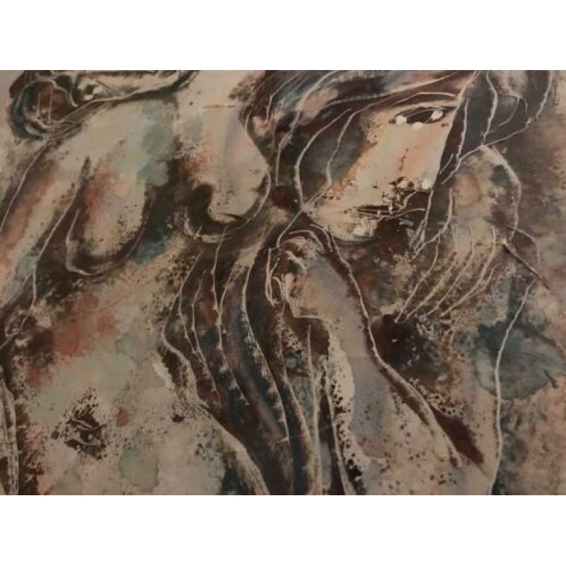 Schilderij twee naakte vrouwen calvin burnett