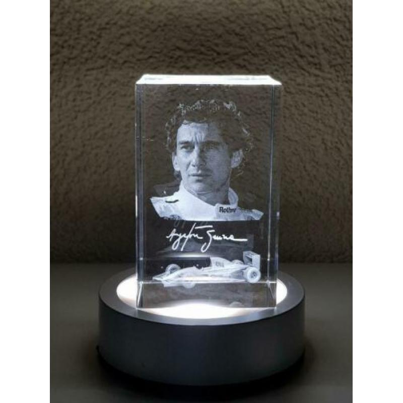 Ayrton Senna 3D laser gegraveerd optical crystal ornament