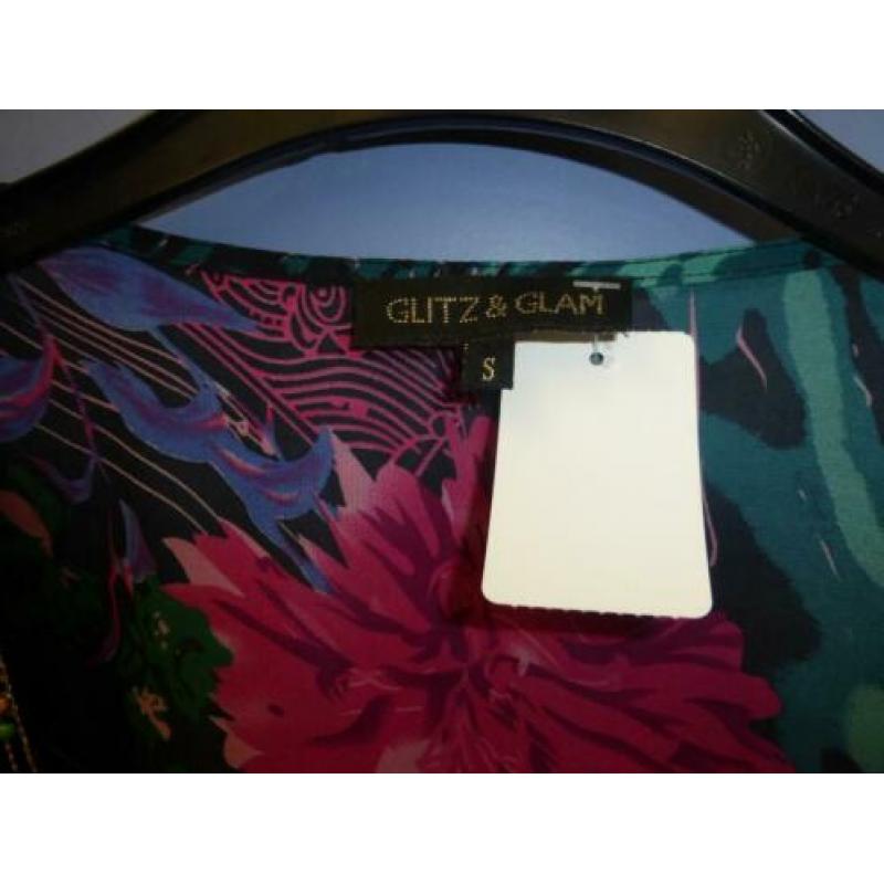 Glitz & Glam kleurrijke voile tuniek + kralen mt S nr 30823