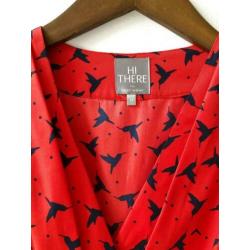Karen Walker 'HI THERE' jurk met kolibri's (maat 42)