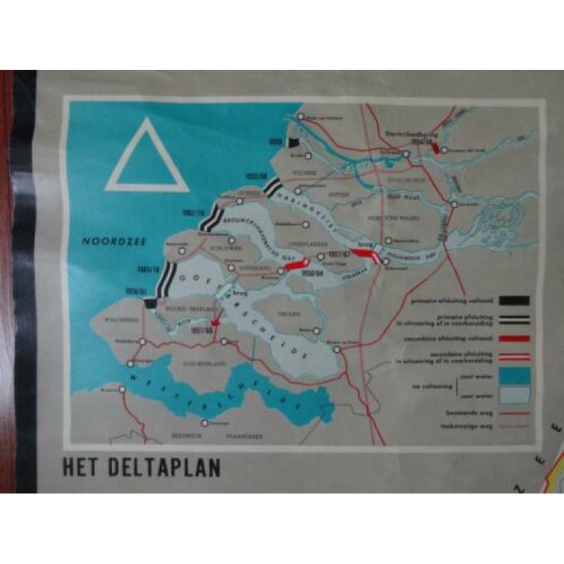 Schoolkaart 'Bedreigd Waterland', Nederland (1963)