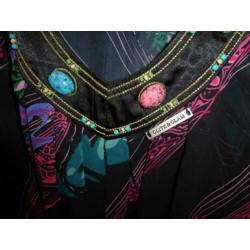 Glitz & Glam kleurrijke voile tuniek + kralen mt S nr 30823