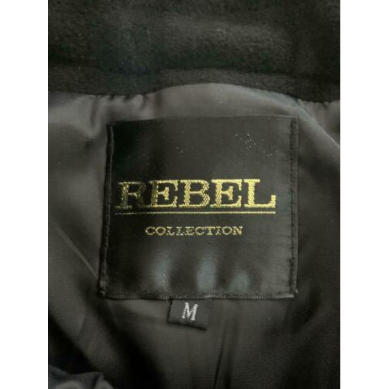 Zwarte plooien rok Rebel Collection met velvet band, medium