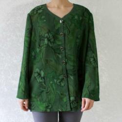 Vintage groen blouse blad bloem