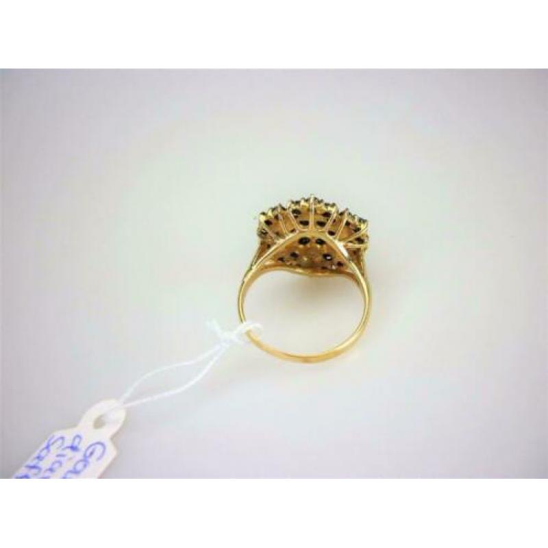 Ring goud met saffieren en diamanten / Z6043