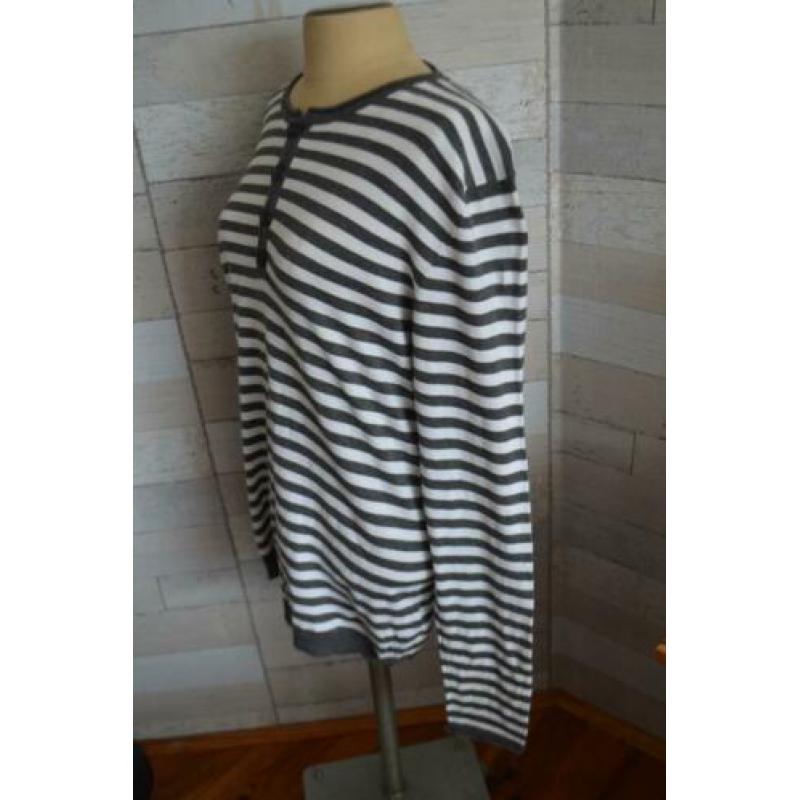 grijs wit gestreepte heren trui van H&M in maat M - g02
