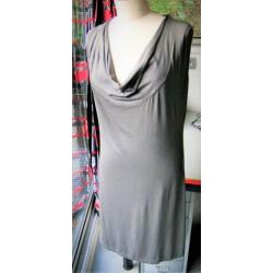 Mooie Yaya collection grijze jurk met waterval kraag mt L.