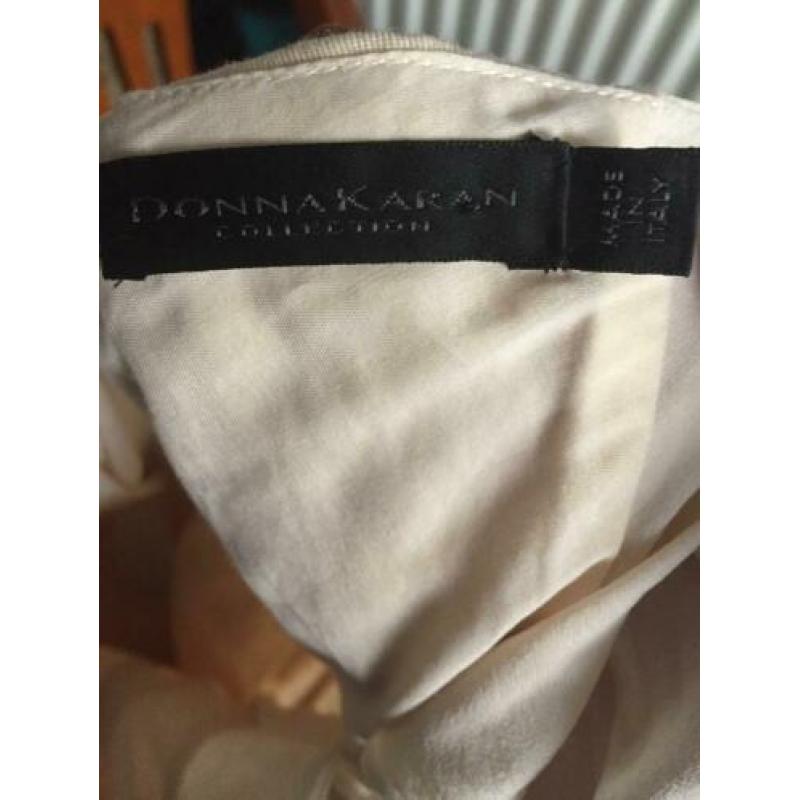 Donna Karen New York DKNY beige linnen/ zijde jurk mt S
