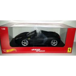 HotWheels 1:18 Ferrari 458 Spider 2011 matt zwart nieuw