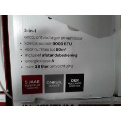 Airco mobiele Inventum 9000 btu 5 jaar garantie op voorraad