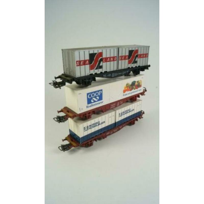 Märklin H0 - 4673/4668/4772 - 3x Containerwagens