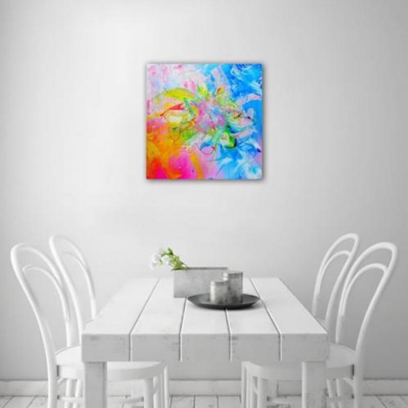 Zelfgemaakt modern abstract schilderij op canvas met acryl