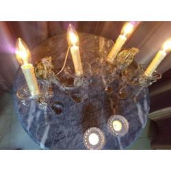 Antieke Maria Theresia kroonluchter met set wandlampjes