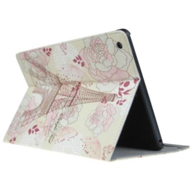Eiffeltoren Roze Bloemen iPad 5 Air Hoes Case Cover